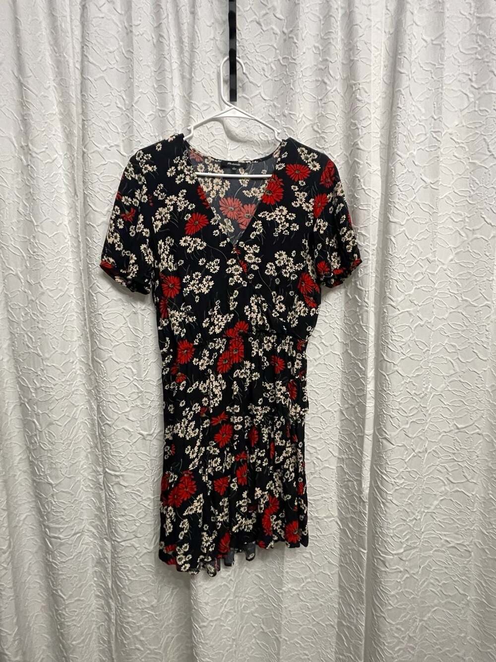 Madewell Hillside Daisies Ruffle Wrap Dress Size 4 Floral Mini Boho Casual